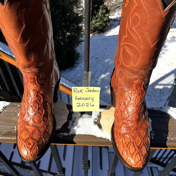 Late David Espinoza High-End Rare African Alligator Cowboy Boots 10.5D main image 13